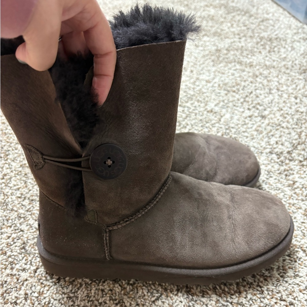 Ugg Dark Brown Bailey Button Boots - image 3